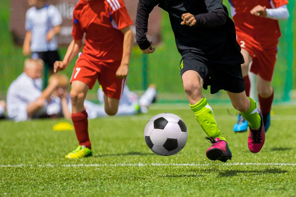 Fotbollsmatch in action