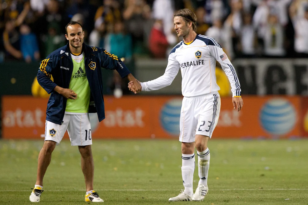 Landon Donovan och David Beckham i LA Galaxy